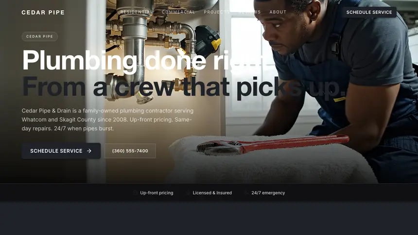 Plumbing Stark Minimal demo website thumbnail