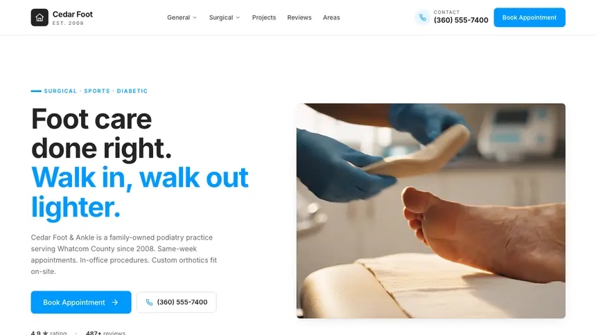 Podiatry Clean Scheduler demo website thumbnail