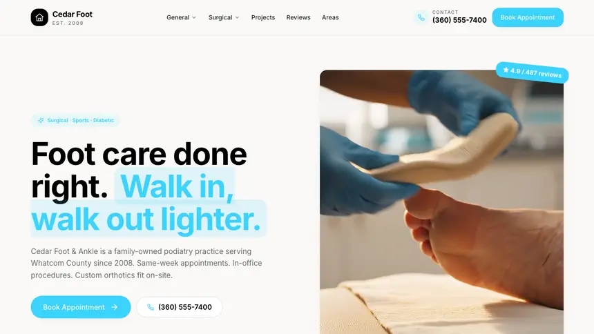 Podiatry Crafted Neutral demo website thumbnail