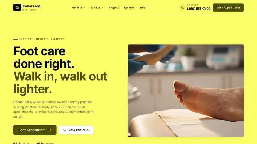 Podiatry Data Clarity demo website thumbnail