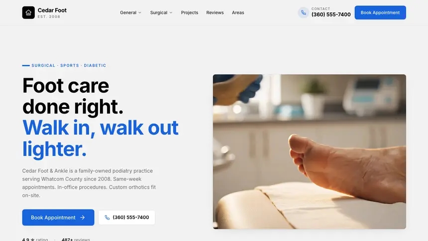 Podiatry Calm Professional demo website thumbnail