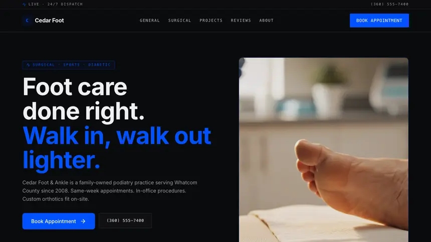 Podiatry Trusted Finance demo website thumbnail