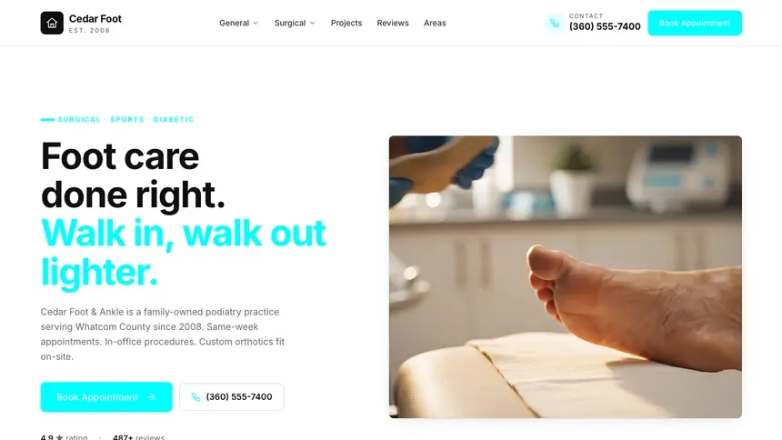 Podiatry Modular Clean demo website thumbnail