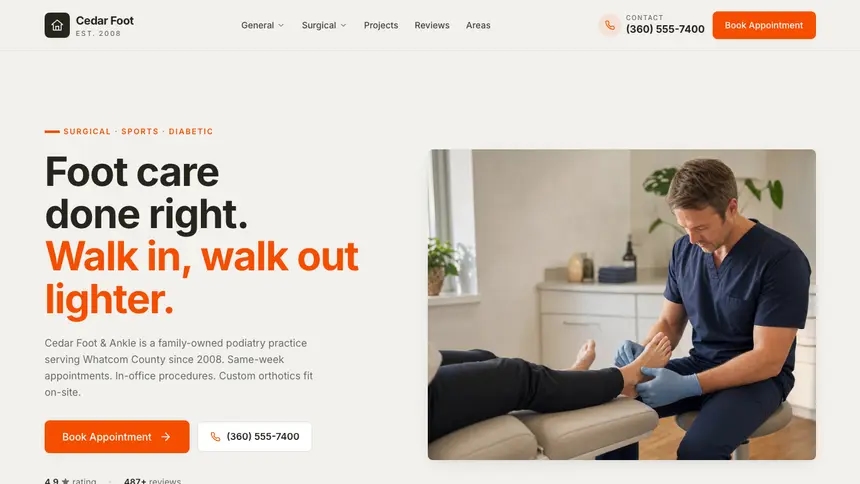 Podiatry Focused Dark demo website thumbnail
