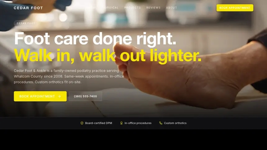 Podiatry Bold Performance demo website thumbnail