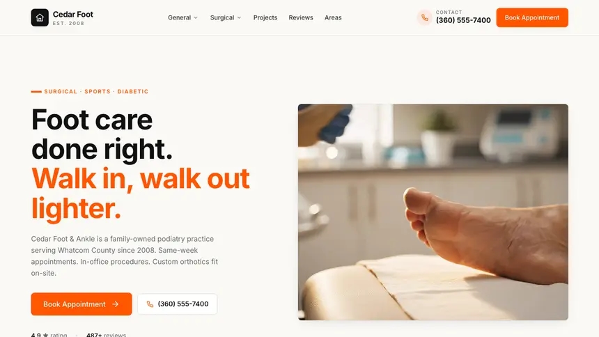 Podiatry Approachable Support demo website thumbnail