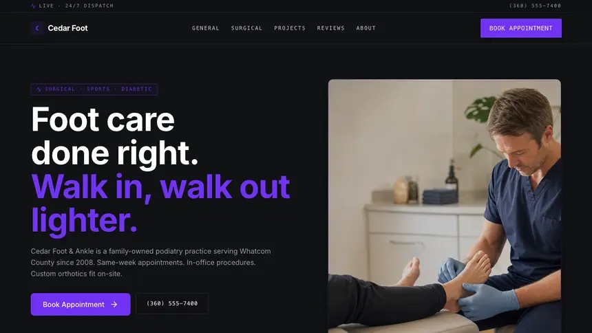 Podiatry Deep Contrast demo website thumbnail