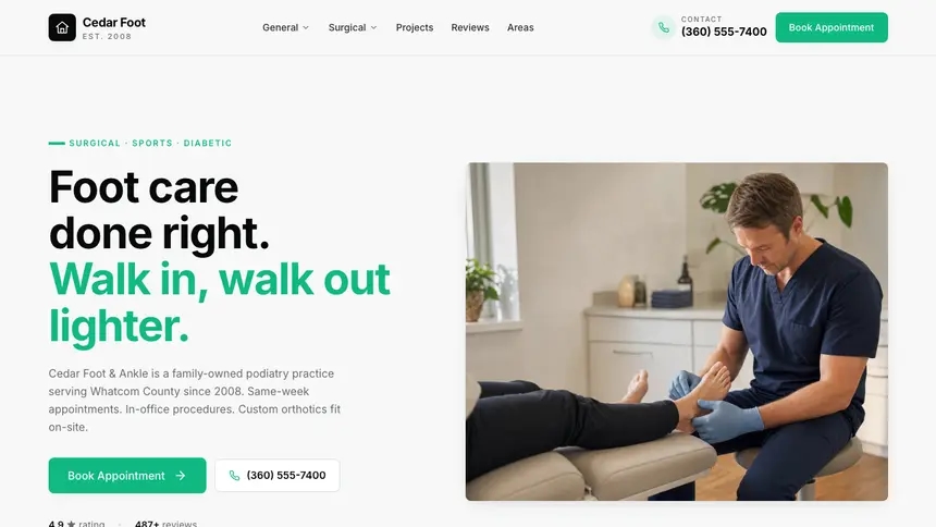 Podiatry Sleek Minimal demo website thumbnail