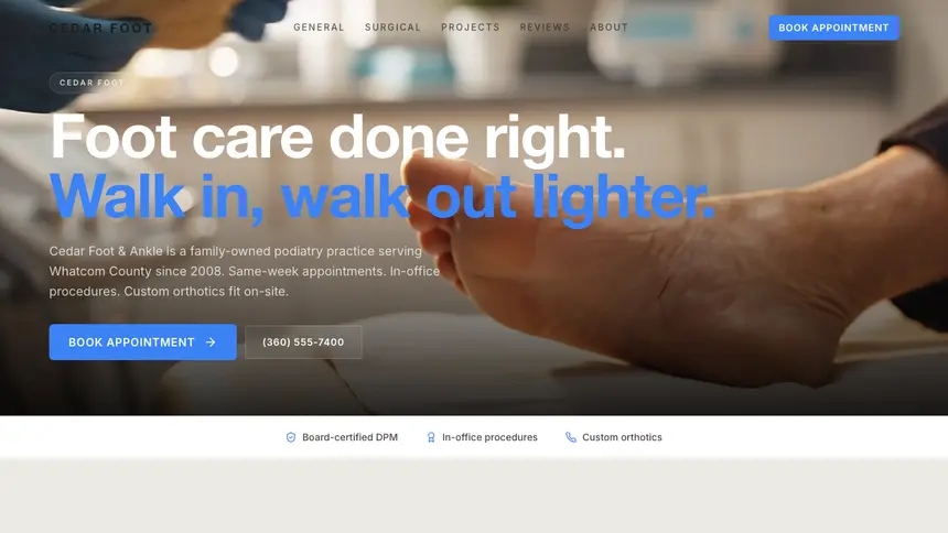 Podiatry Soft Inviting demo website thumbnail