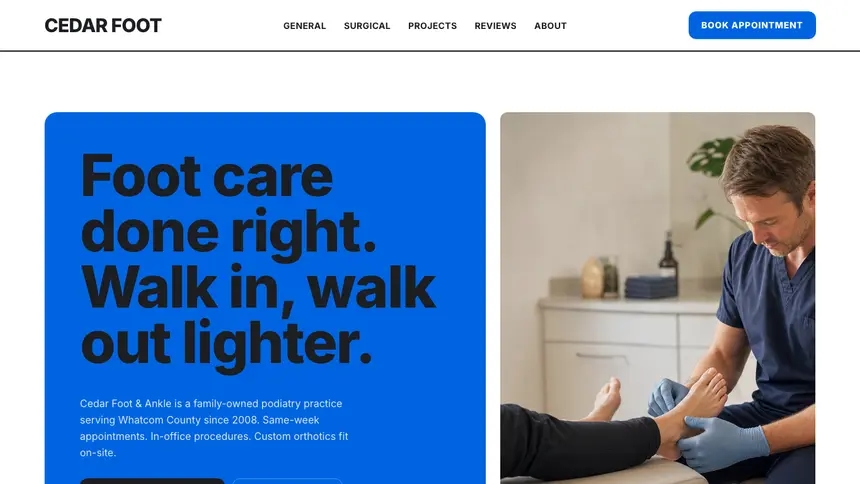 Podiatry Open Social demo website thumbnail
