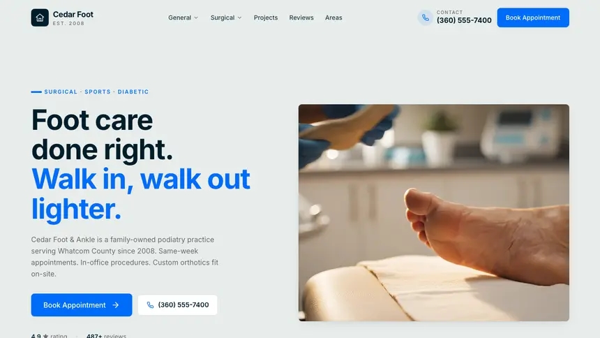Podiatry Fresh Green demo website thumbnail