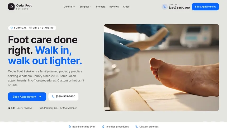 Podiatry Visual Discovery demo website thumbnail