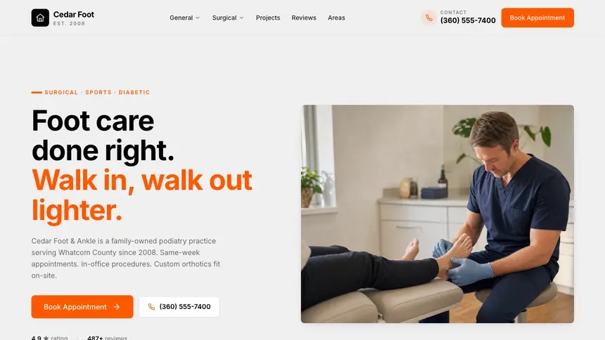 Podiatry Minimal Mail demo website thumbnail