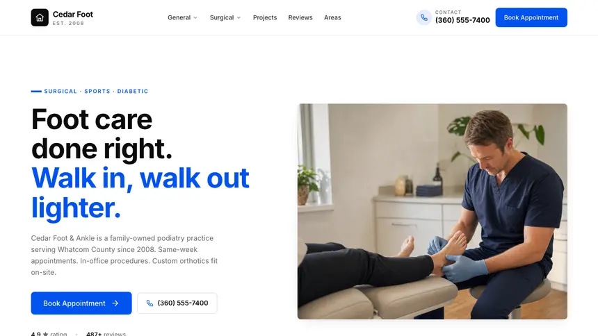 Podiatry Editorial Content demo website thumbnail