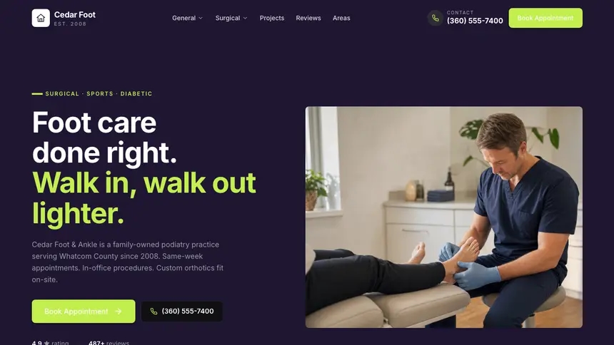 Podiatry Focused Monitor demo website thumbnail
