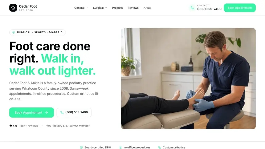 Podiatry Commerce Ready demo website thumbnail