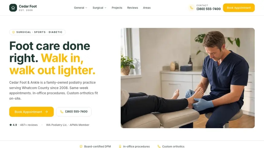 Podiatry Warm Retail demo website thumbnail