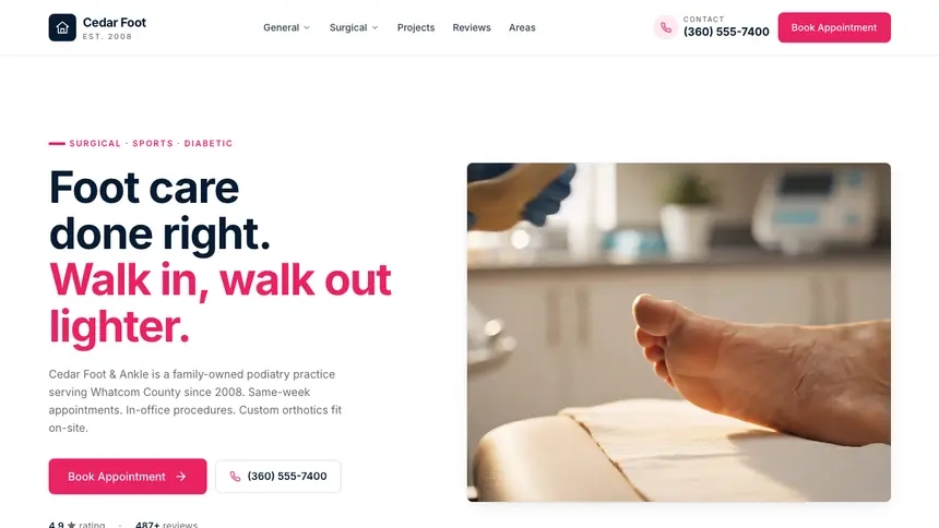 Podiatry Polished Gradient demo website thumbnail