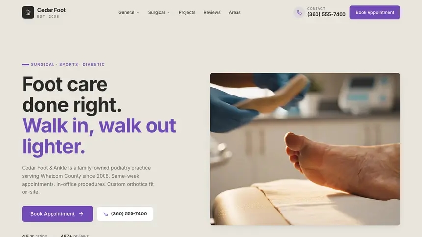 Podiatry Sleek Premium demo website thumbnail