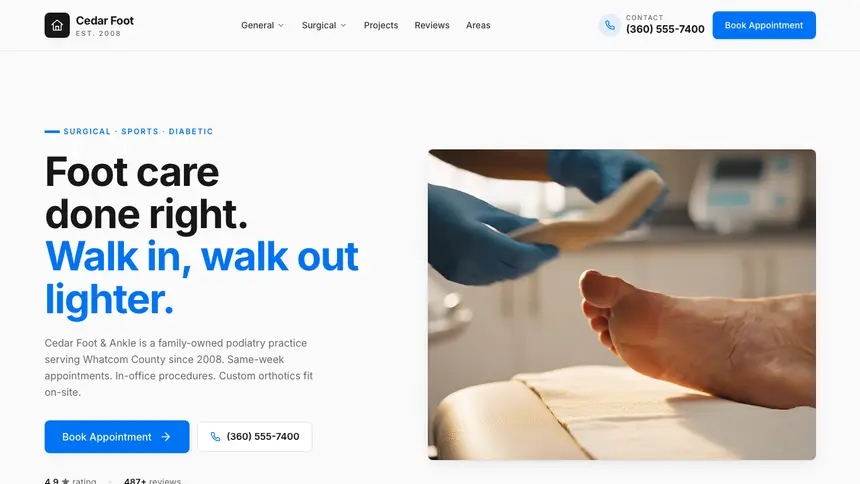 Podiatry Monochrome Modern demo website thumbnail