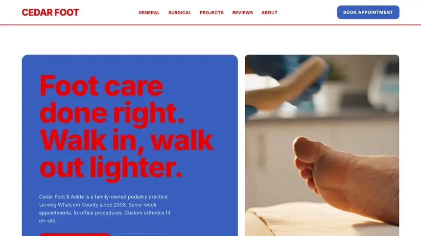 Podiatry Confident Telecom demo website thumbnail