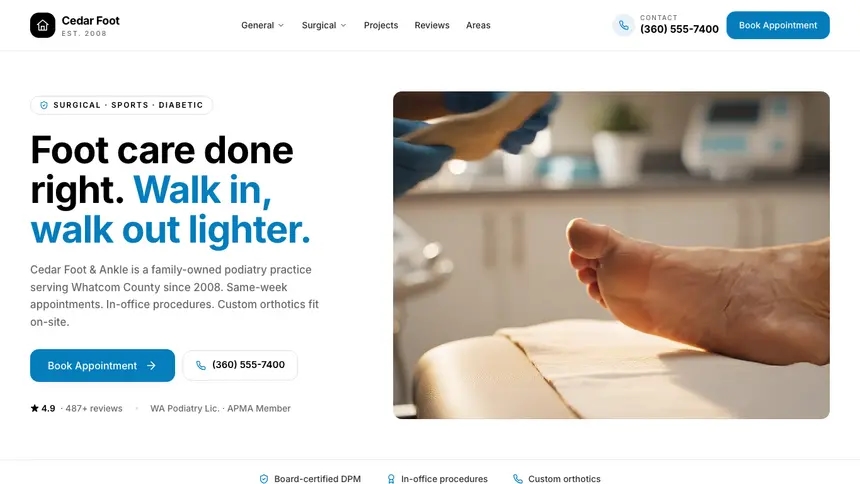 Podiatry Editorial Bold demo website thumbnail