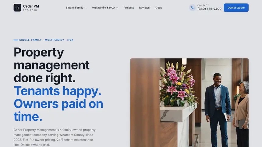 Property Management Structured Grid demo website thumbnail