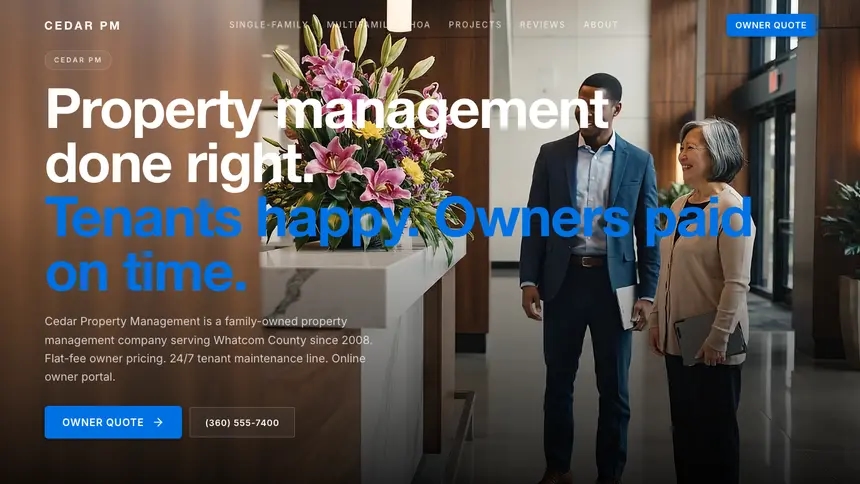 Property Management Minimal Premium demo website thumbnail