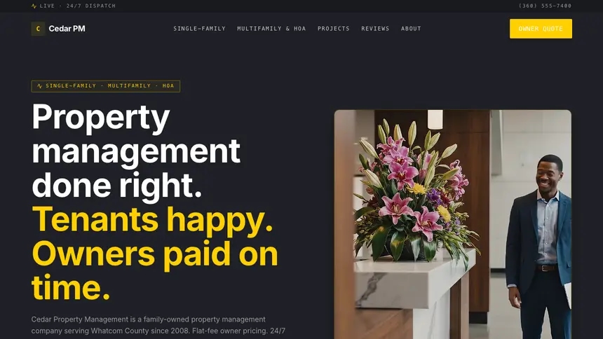 Property Management Bold Contrast demo website thumbnail