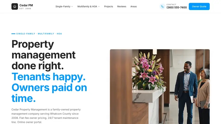 Property Management Clean Scheduler demo website thumbnail