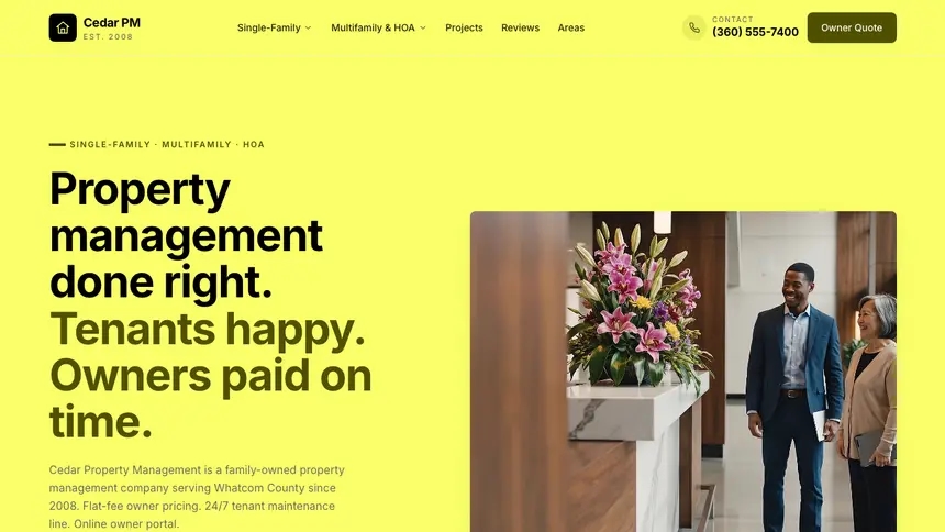 Property Management Data Clarity demo website thumbnail