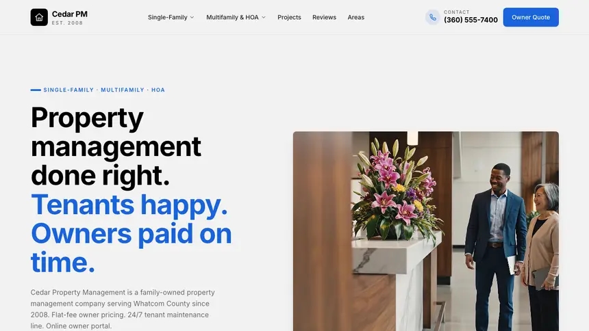 Property Management Calm Professional demo website thumbnail