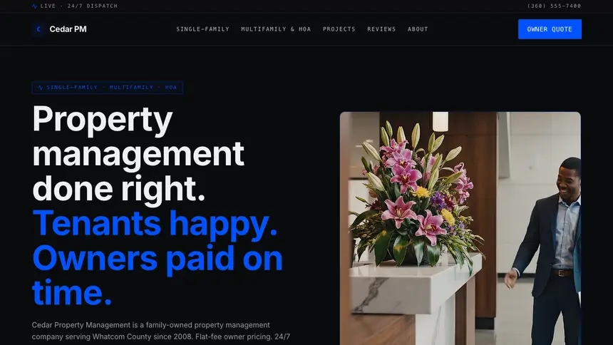 Property Management Trusted Finance demo website thumbnail
