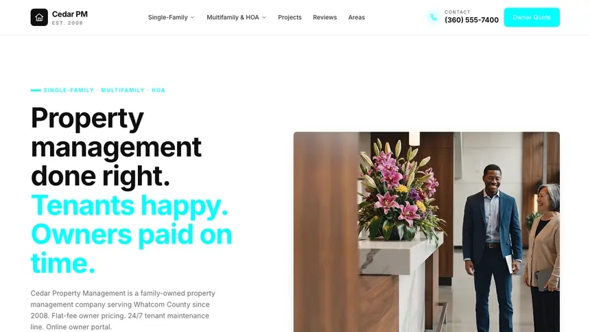 Property Management Modular Clean demo website thumbnail