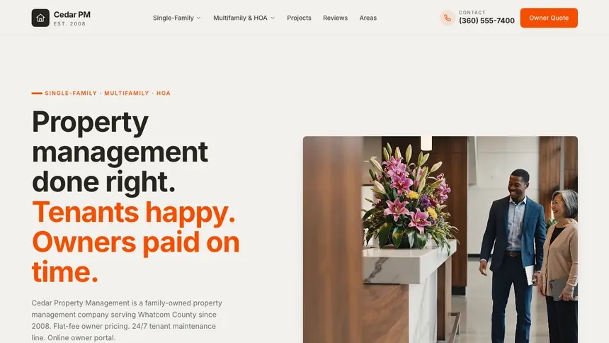 Property Management Focused Dark demo website thumbnail