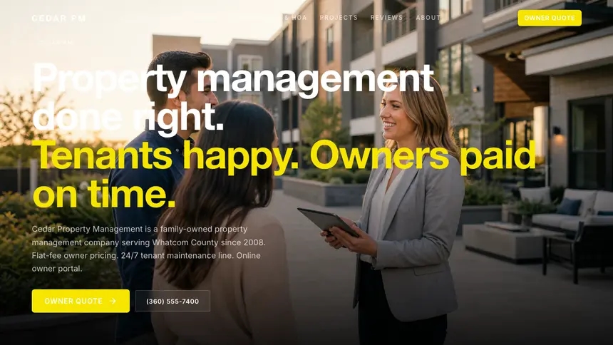 Property Management Bold Performance demo website thumbnail