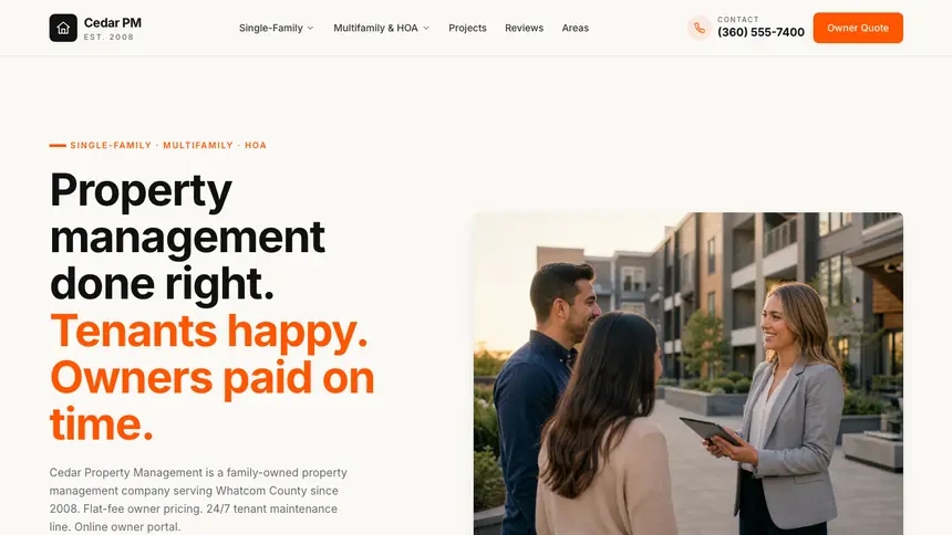 Property Management Approachable Support demo website thumbnail
