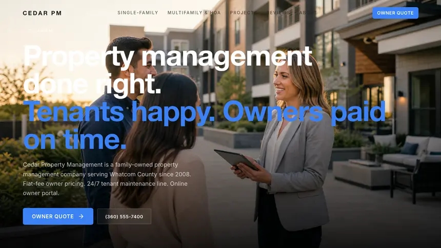 Property Management Soft Inviting demo website thumbnail