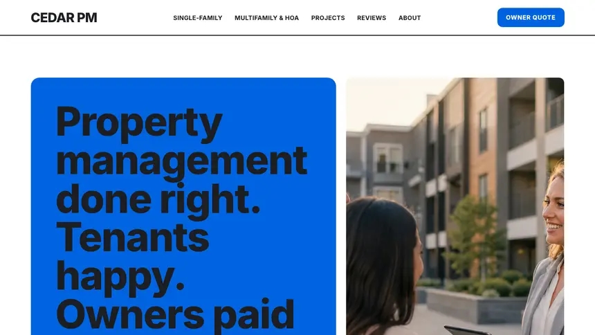 Property Management Open Social demo website thumbnail