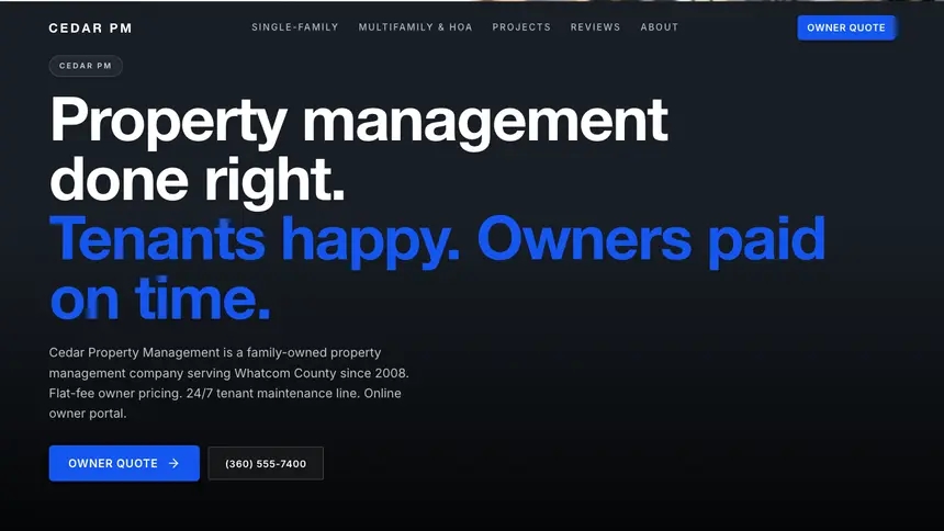 Property Management Compact Modern demo website thumbnail