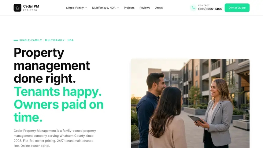 Property Management Bright Docs demo website thumbnail