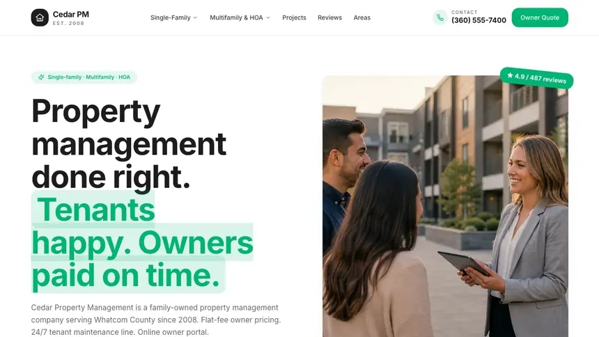 Property Management Open Canvas demo website thumbnail
