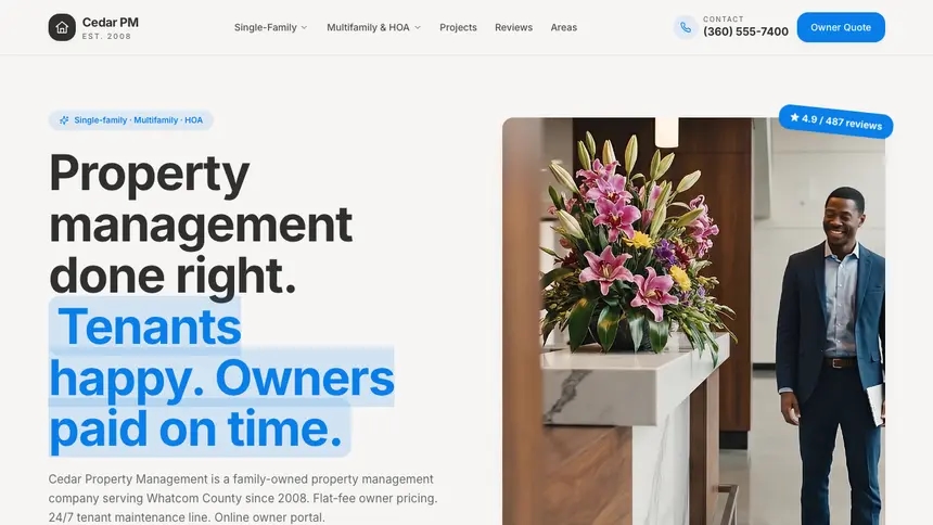Property Management Clean Editorial demo website thumbnail