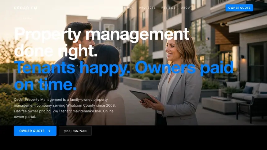 Property Management Sharp Tech demo website thumbnail
