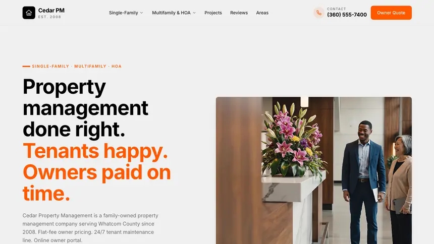 Property Management Minimal Mail demo website thumbnail