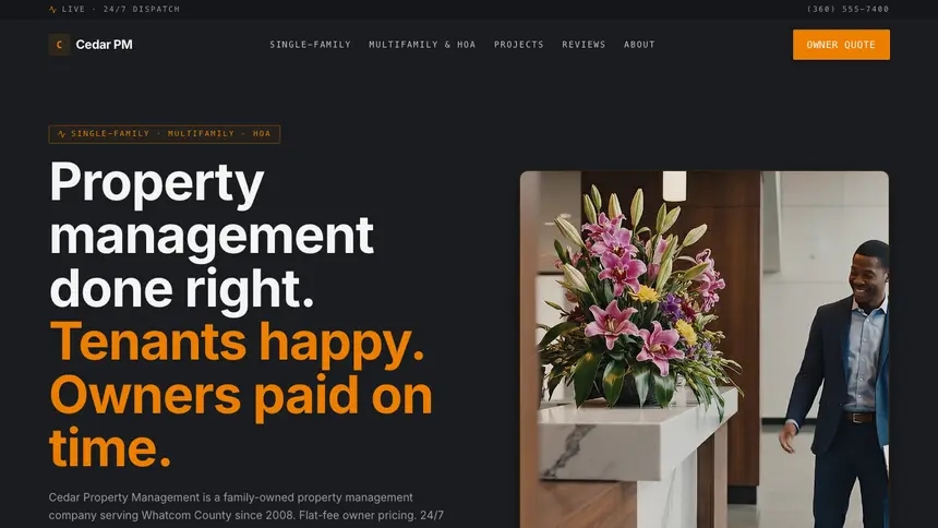 Property Management Modern Finance demo website thumbnail