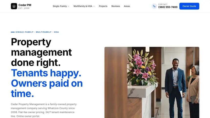 Property Management Editorial Content demo website thumbnail