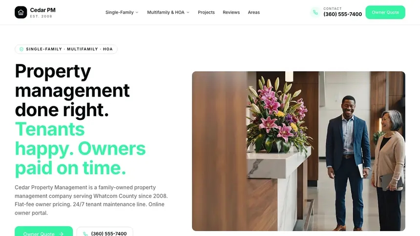 Property Management Commerce Ready demo website thumbnail