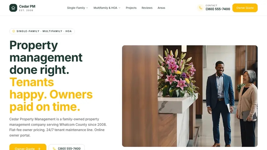 Property Management Warm Retail demo website thumbnail