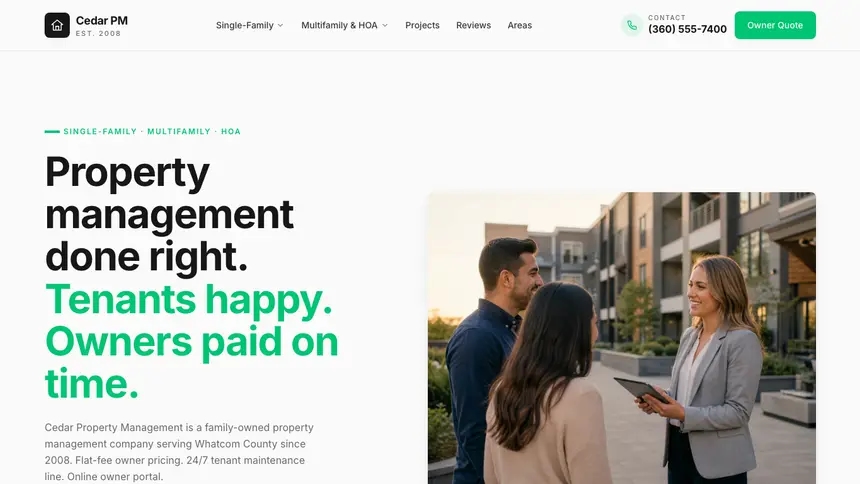 Property Management Modern Green demo website thumbnail